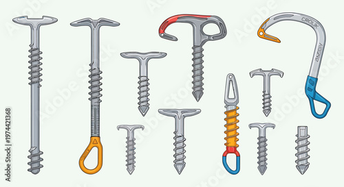 Collection of Surgical Screws and Anchors for Medical Procedures.