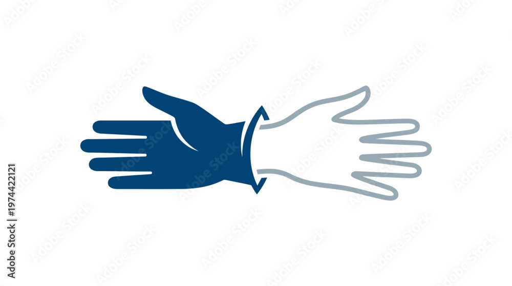 Obraz premium Abstract Hands Connecting Symbol