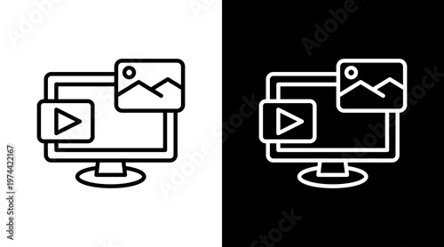 Content White Icon Set Design