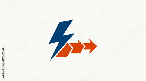 Energy Transformation Concept with Arrows and Lightning Bolt