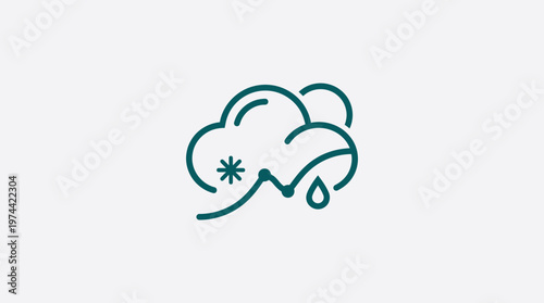 Minimalist Weather Icon Cloud Snow Rain
