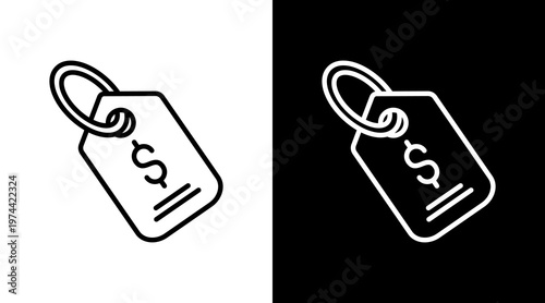 Pricing White Icon Set Design