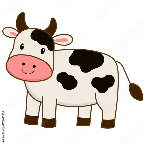 funny cow cartoon isolated