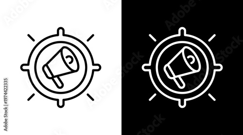 Target Marketing White Icon Set Design