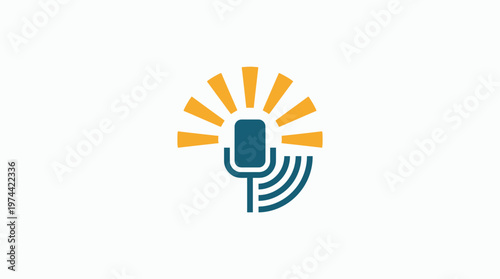 Podcast Microphone Design with Sunshine Concept