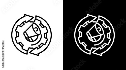 Marketing Automation White Icon Set Design