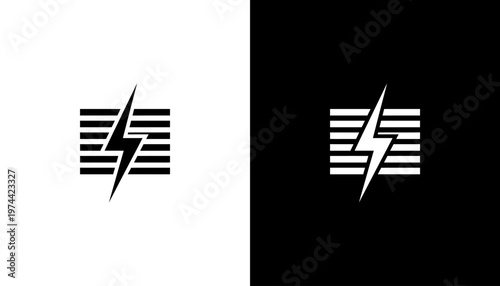 Lightning Bolt Graphic Design Element.
