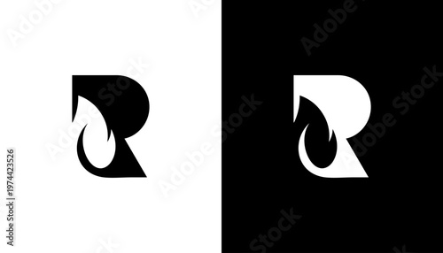 Stylized Letter R Logo Design.