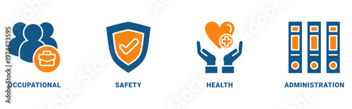 OSHA icon set vector concept with icon of occupational, safety, health, administration