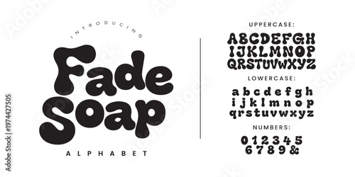 Fade Soap Retro Groovy Bubble Font Alphabet Vector for Y2K Aesthetic Pop Art and Playful Design