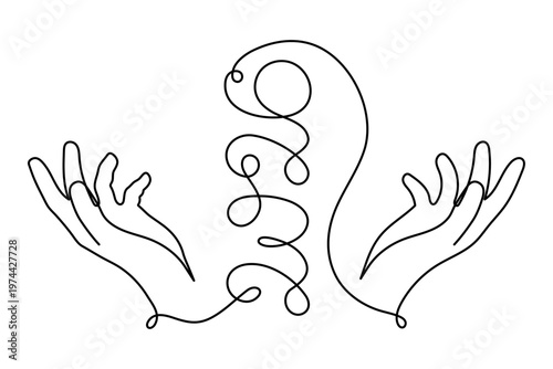 2026 and hands one line art, hand drawn continuous contour. Holiday concept year of the horse, festive New year handwriting text, minimalist design. Editable stroke. Isolated. Vector illustration