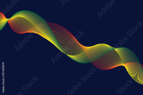 Abstract background  gradient. Abstract wireframe with white grid line on black background. Vector illustration. 