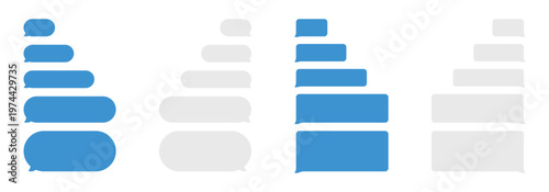 Blue and gray chat bubble vector illustration communication concept design