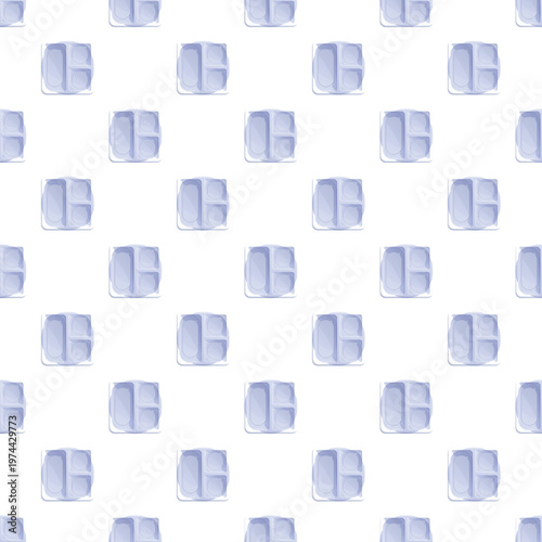 Empty plastic lunch trays forming a repetitive seamless pattern on a white background