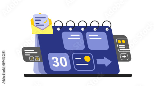 Schedule Management Concept – Calendar Reminder and Task Planning Vector Illustration