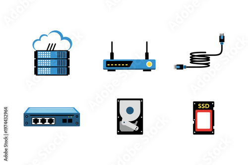 Computer Network Hardware Icons