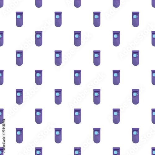 Purple atm machines creating a seamless pattern in a cartoon style