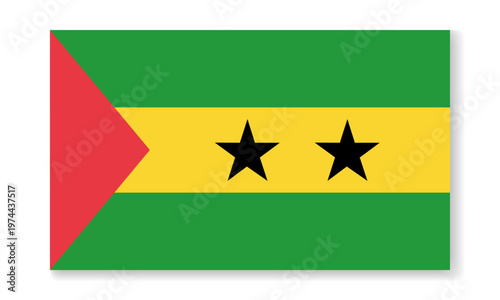 Sao Tome and Principe national flag in flat style. Vector flat background.