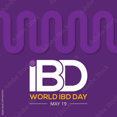 World IBD day, Inflammatory bowel disease day is observed every year on 19 May to raise awareness of Crohn's disease and ulcerative colitis. Vector illustration