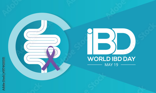 World IBD day, Inflammatory bowel disease day is observed every year on 19 May to raise awareness of Crohn's disease and ulcerative colitis. Vector illustration