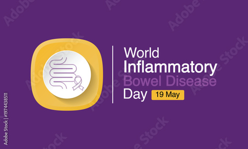 World IBD day, Inflammatory bowel disease day is observed every year on 19 May to raise awareness of Crohn's disease and ulcerative colitis. Vector illustration