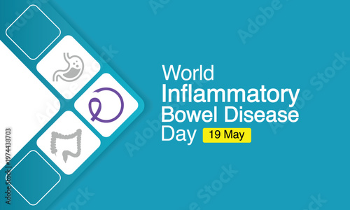 World IBD day, Inflammatory bowel disease day is observed every year on 19 May to raise awareness of Crohn's disease and ulcerative colitis. Vector illustration