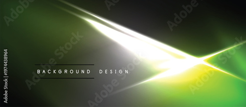 Abstract neon lines create dynamic glow effect. Dark background emphasizes bright streaks, modern design element.
