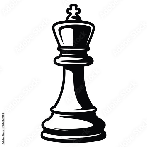 A striking black chess queen stands prominently against a neutral background a captivating silhouette