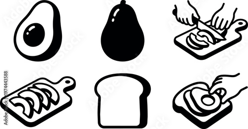 Avocado slicing and bread toast with hands