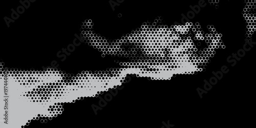 Gray, black, white beehive background. Honeycomb, bees hive cells pattern. Bee honey shapes. Vector geometric seamless texture symbol. Hexagon, hexagonal raster, mosaic cell sign or icon. eps10