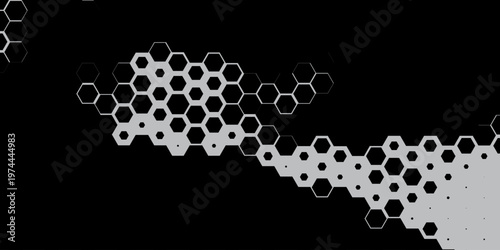 Gray, black, white beehive background. Honeycomb, bees hive cells pattern. Bee honey shapes. Vector geometric seamless texture symbol. Hexagon, hexagonal raster, mosaic cell sign or icon. eps10