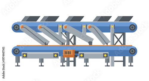 Automated Industrial Conveyor Belt System for Manufacturing and Production.