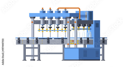 Automated Filling Machine for Industrial Production Line.
