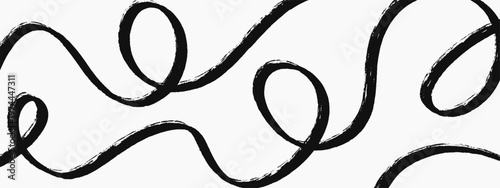 Line curve doodle and squiggle cable hand with spiral wavy drawing. Curvy continuous vector and abstract background circle with drawn graphic logo. Long line pattern and seamless squiggle sketch.