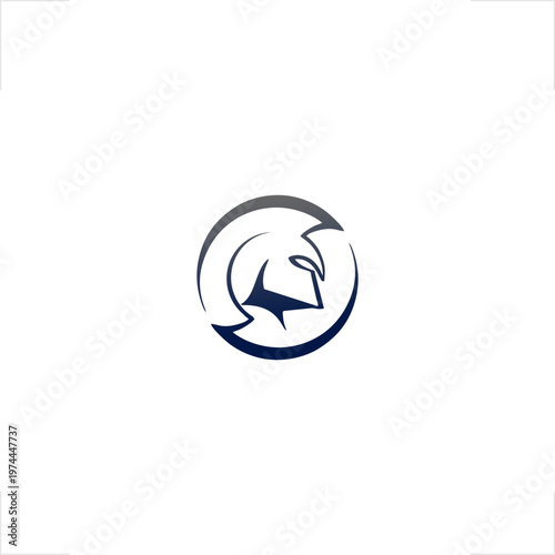 A minimalist abstract spartan helmet head icon, representing strength, protection, and leadership, ideal for fitness centers, security firms, sports teams, and modern corporate branding identity 