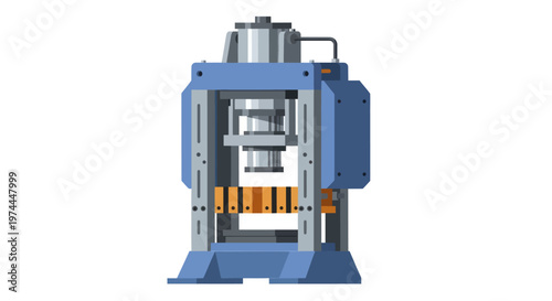 Heavy-duty industrial hydraulic press machine for metal forming and manufacturing processes.