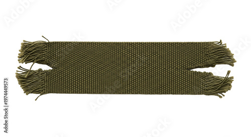 Foto Woven fabric banner with frayed fringed ends.