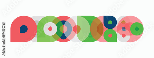 Colorful overlapping circles create abstract pattern. Shapes vary sizes, hues. Minimalist design, modern aesthetic. Clean background enhances visual impact.