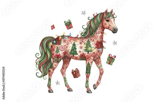 horse on white background