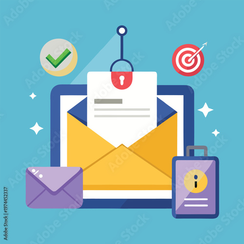 Phishing email concept security risks and online deception illustrated