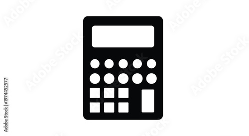 A simple black calculator icon displayed on a white background