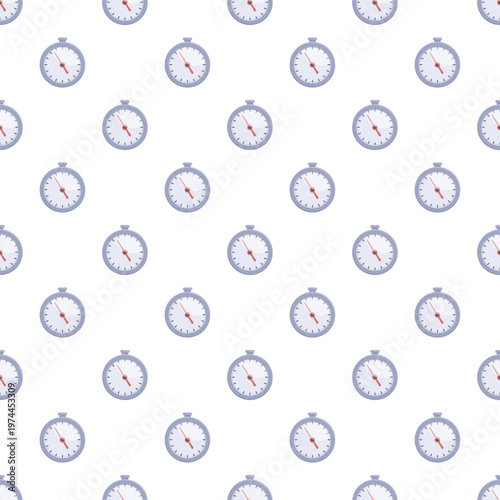 Stopwatch seamless pattern showing time measurement and calculation