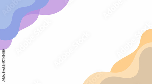 Abstract colorful wave shapes on white background with soft pastel gradients and curves for modern graphic design.