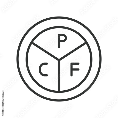 Nutrition macronutrients balance icon in line design. protein, carbs, fats, diet, nutrition, balance, food on white background vector. nutrition macronutrients balance editable stroke icon