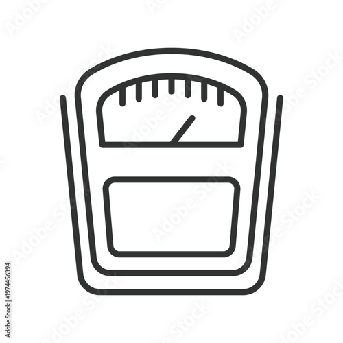 Weight scale measurement icon in line design. scale, weight, measurement, fitness, health, control, balance on white background vector. weight scale measurement editable stroke icon