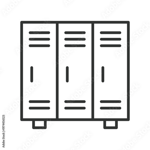 Locker storage cabinet icon in line design. locker, storage, cabinet, gym, school, furniture, box on white background vector. locker storage cabinet editable stroke icon