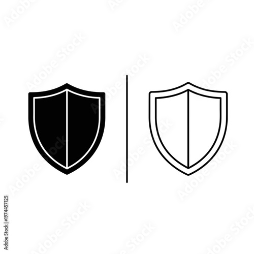 Shield icon set for protection security and defense symbolism with protection security antivirus