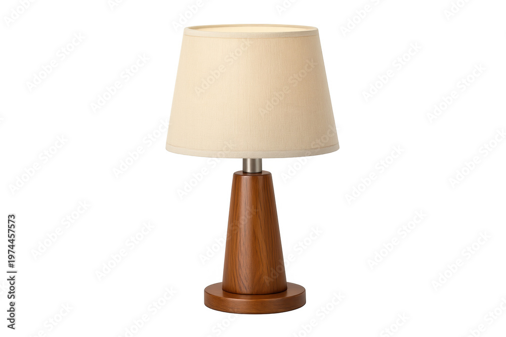 Obraz premium Modern wood base table lamp with neutral shade