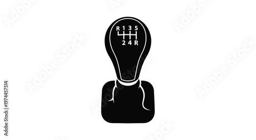 Black and white illustration of a manual transmission shift knob