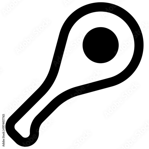 Basque pelota. Outlined stroke vector icon with black-filled details.